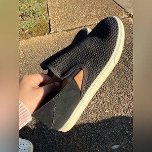 OLUKAI Pehuea Black Slip On Comfort Sneakers Shoes Size 7